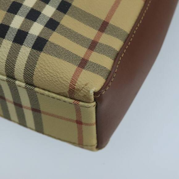 Burberry Nova Check Shoulder Bag Pvc Leather Beige - Picture 12 of 16